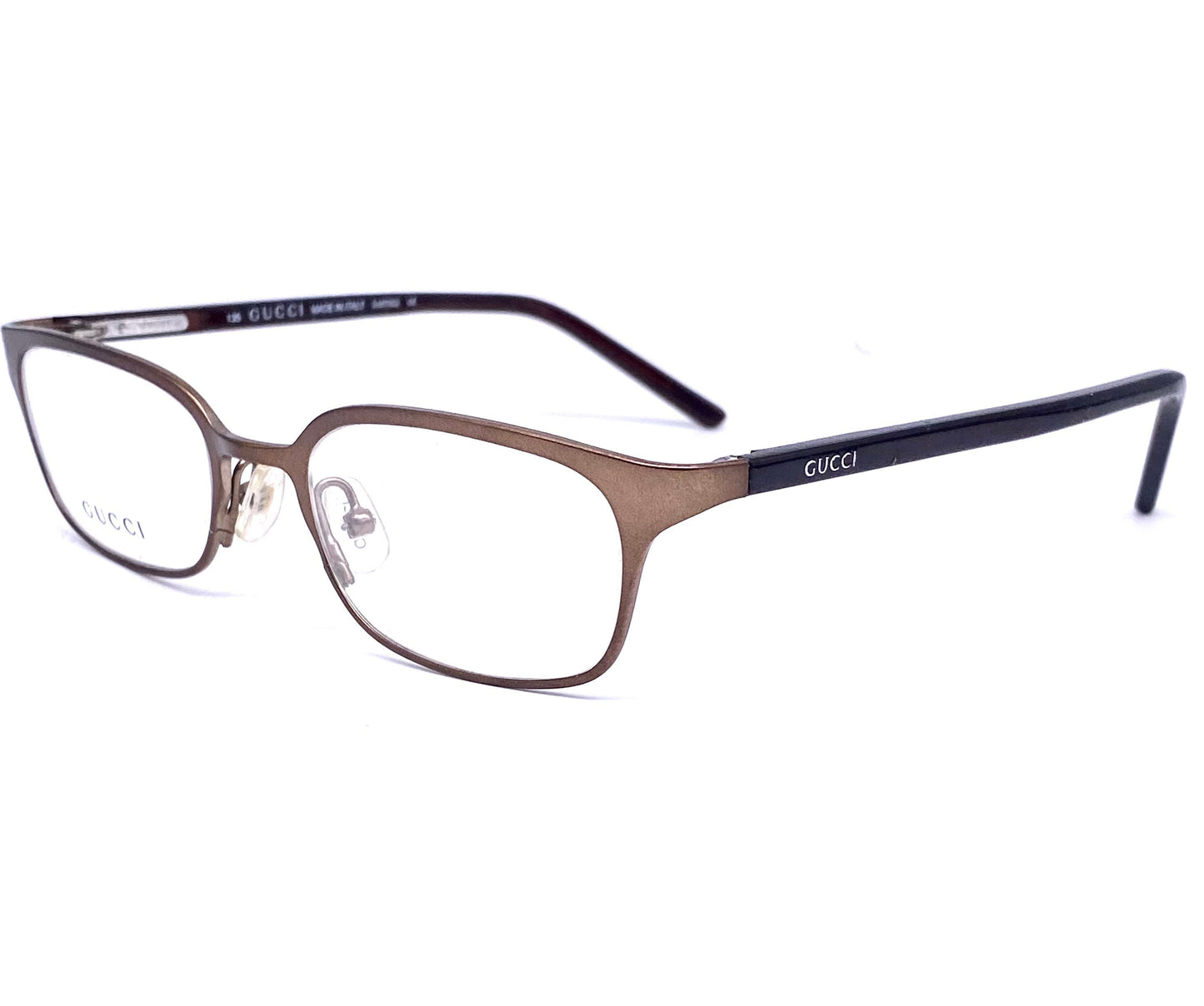 Gucci GG1647 satin copper rectangular minimalist frames made in Italy, 90s NoS