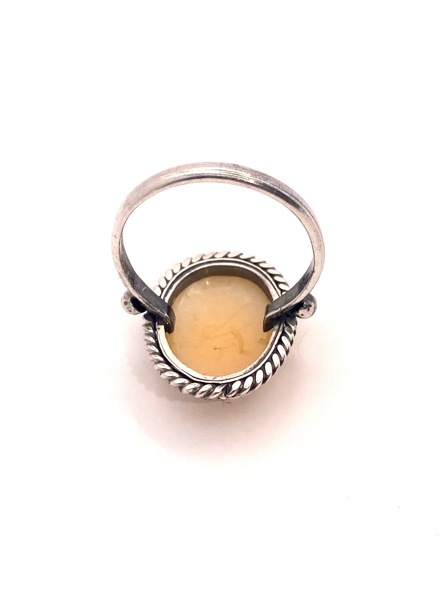 Classy Victorian lady hand carved shell cameo  925 silver ring; classic Italian jewelry NOS 50s