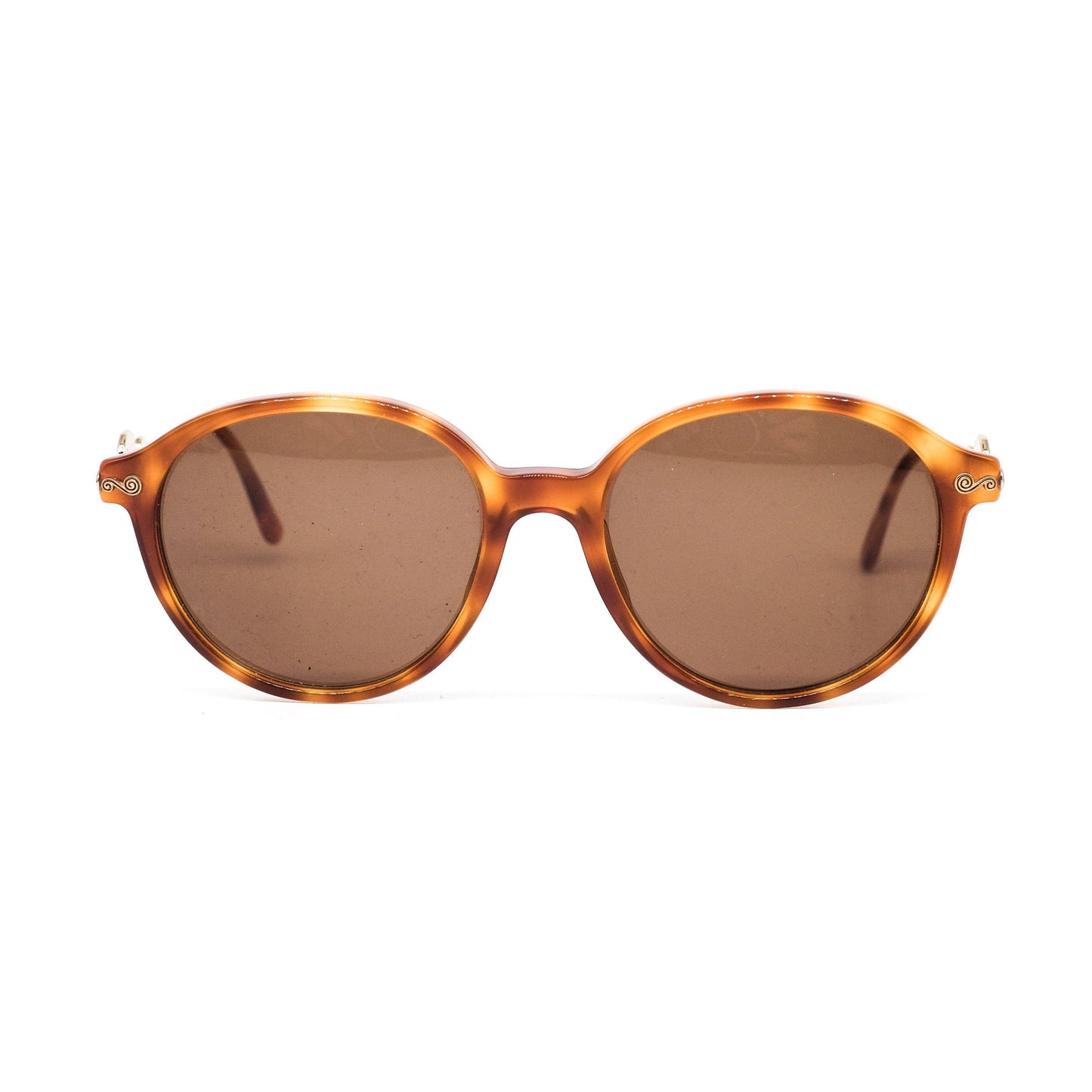Byblos by110 vintage round pantos brown tortoise cello sunglasses, NOS 90s Italy