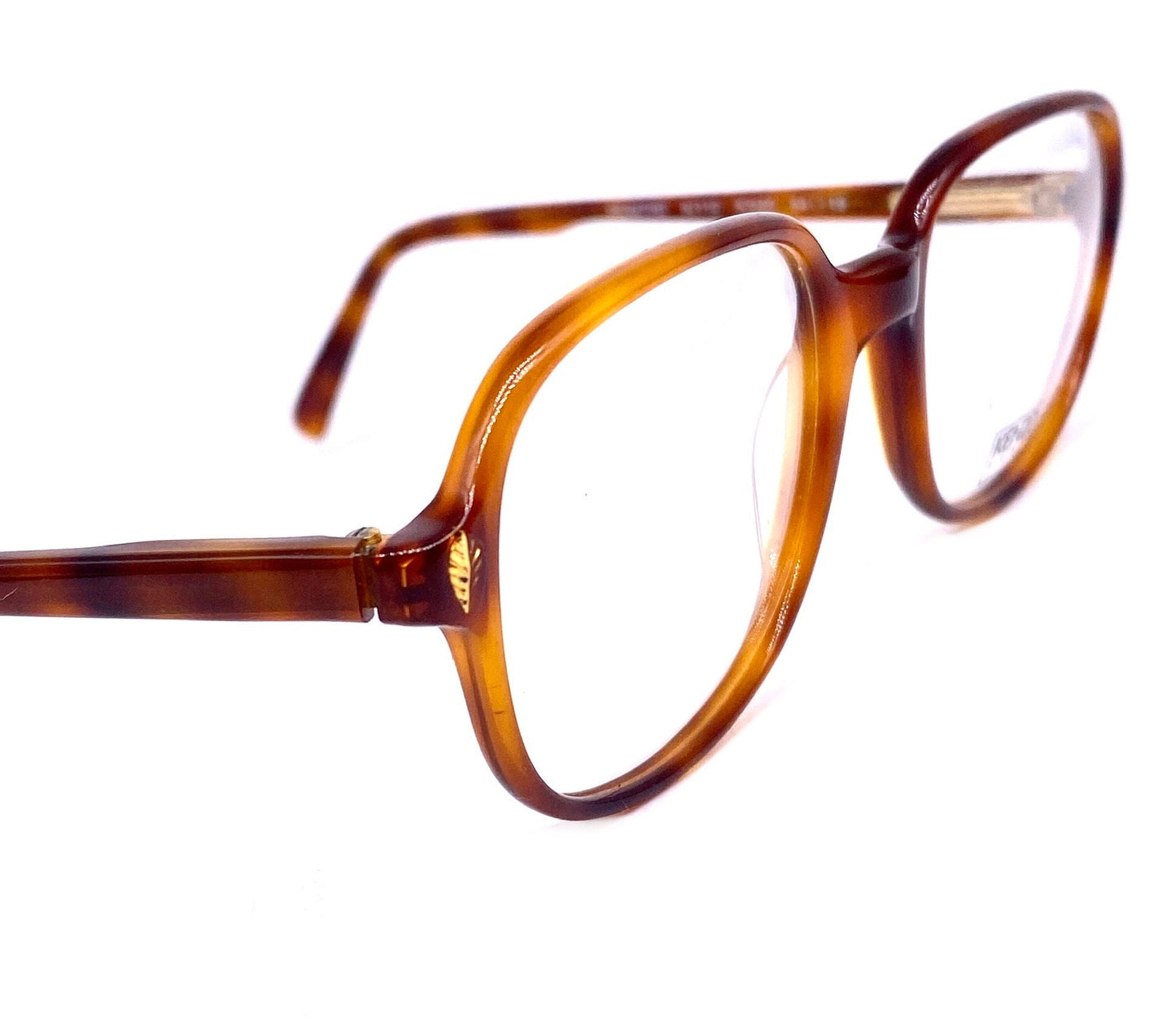 Kenzo K110 Peintre square tortoise cello eyeglasses w golden leaf pins, 2 colorways, NOs 80s Hand Made France