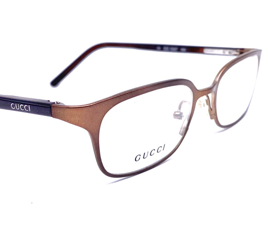 Gucci GG1647 satin copper rectangular minimalist frames made in Italy, 90s NoS
