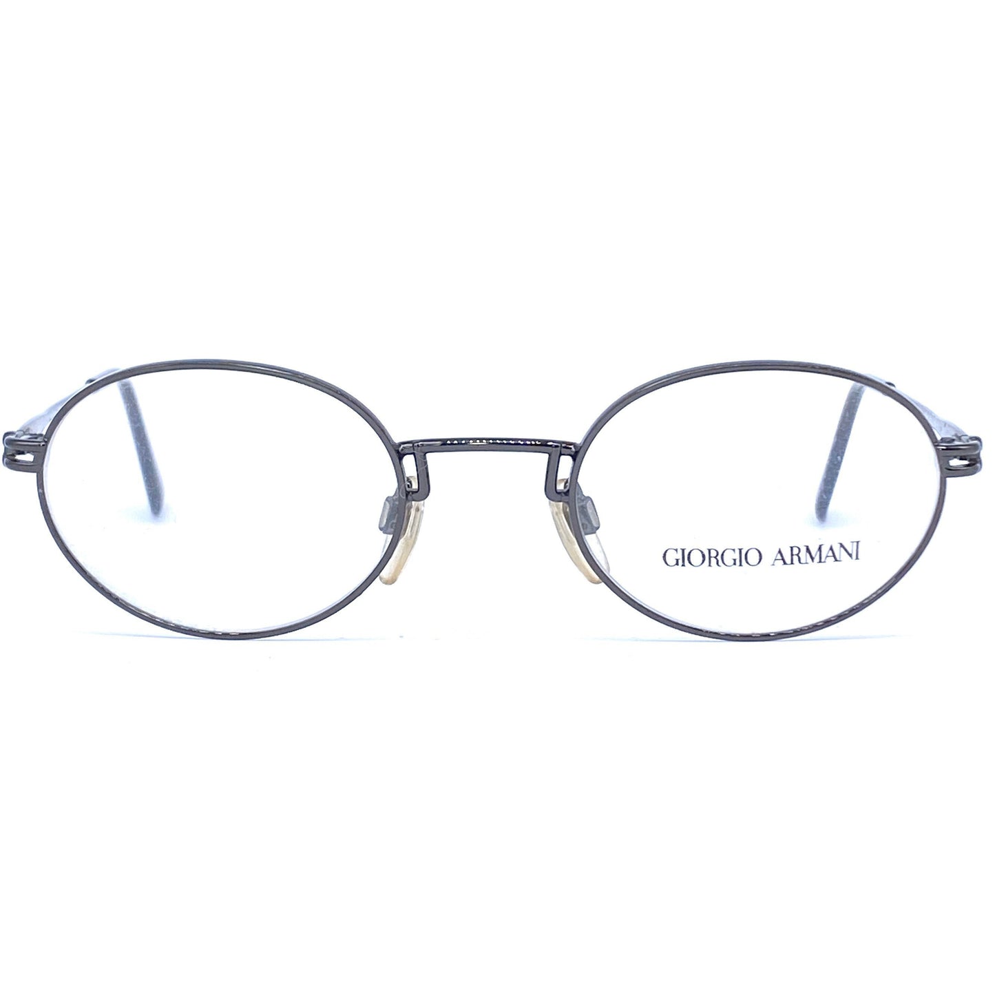 Giorgio Armani minimalist oval black/titanium frames, NOS 80s Italy