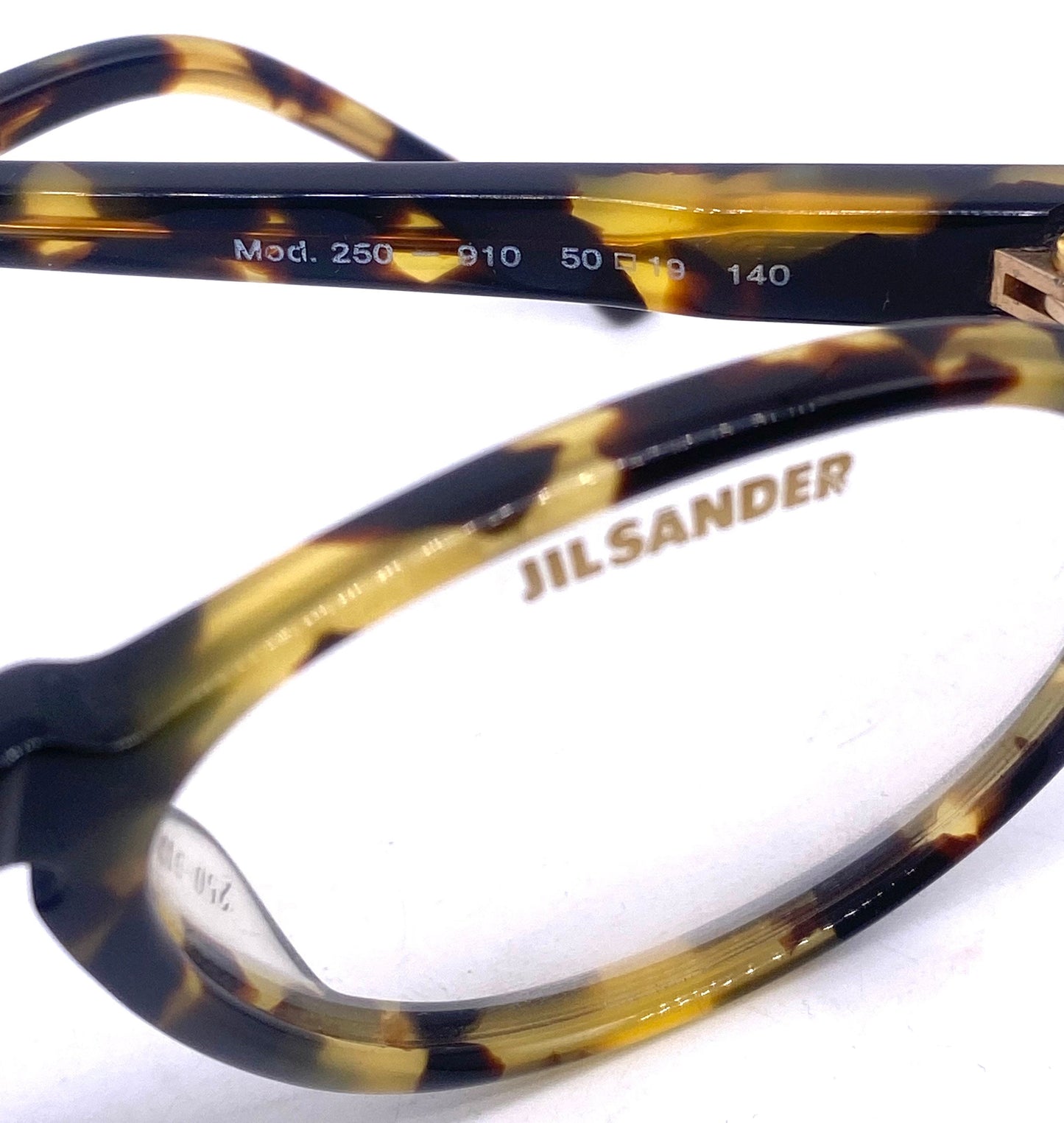 Jil Sander Demi amber round keyhole eyeglasses frames made in Germany. 80s NOS