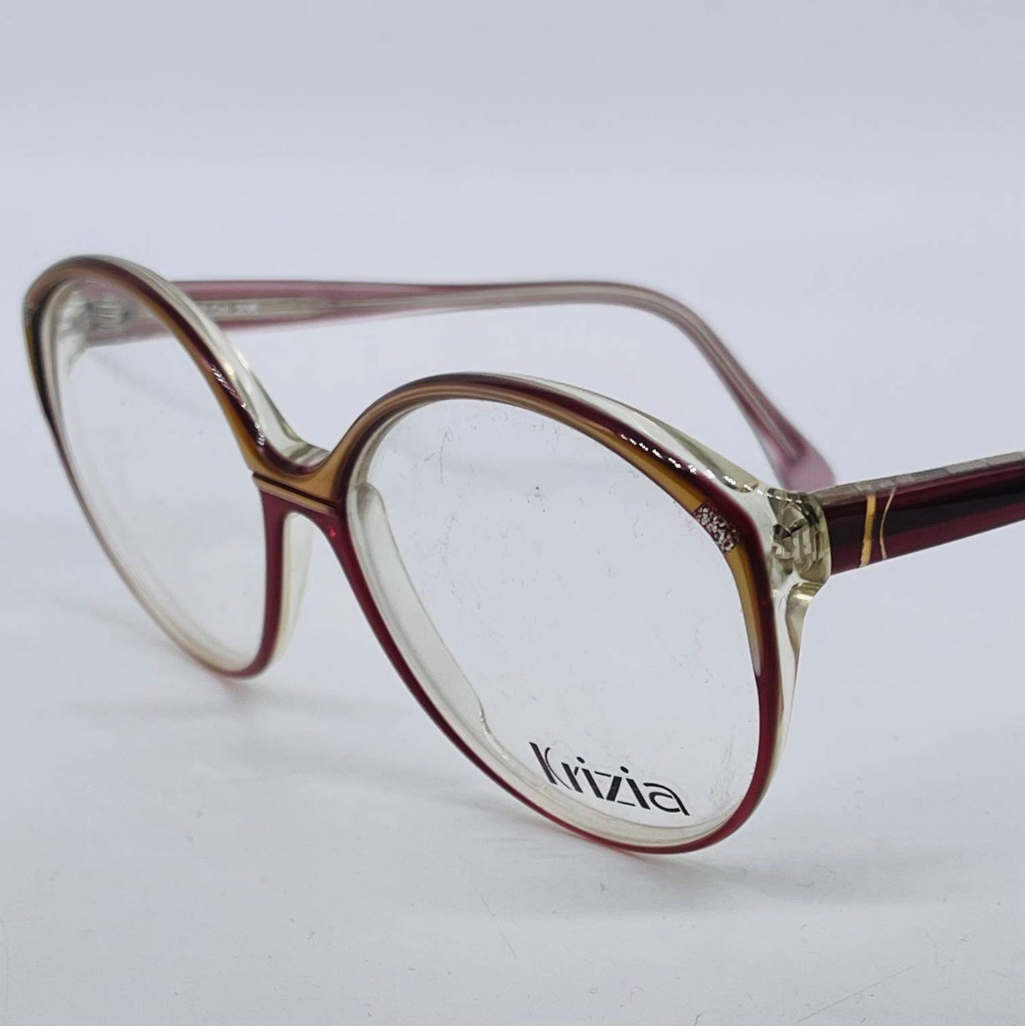 Krizia 205 ladies round oversized cateye sunglasses  in 3 colorways, NOS 80s