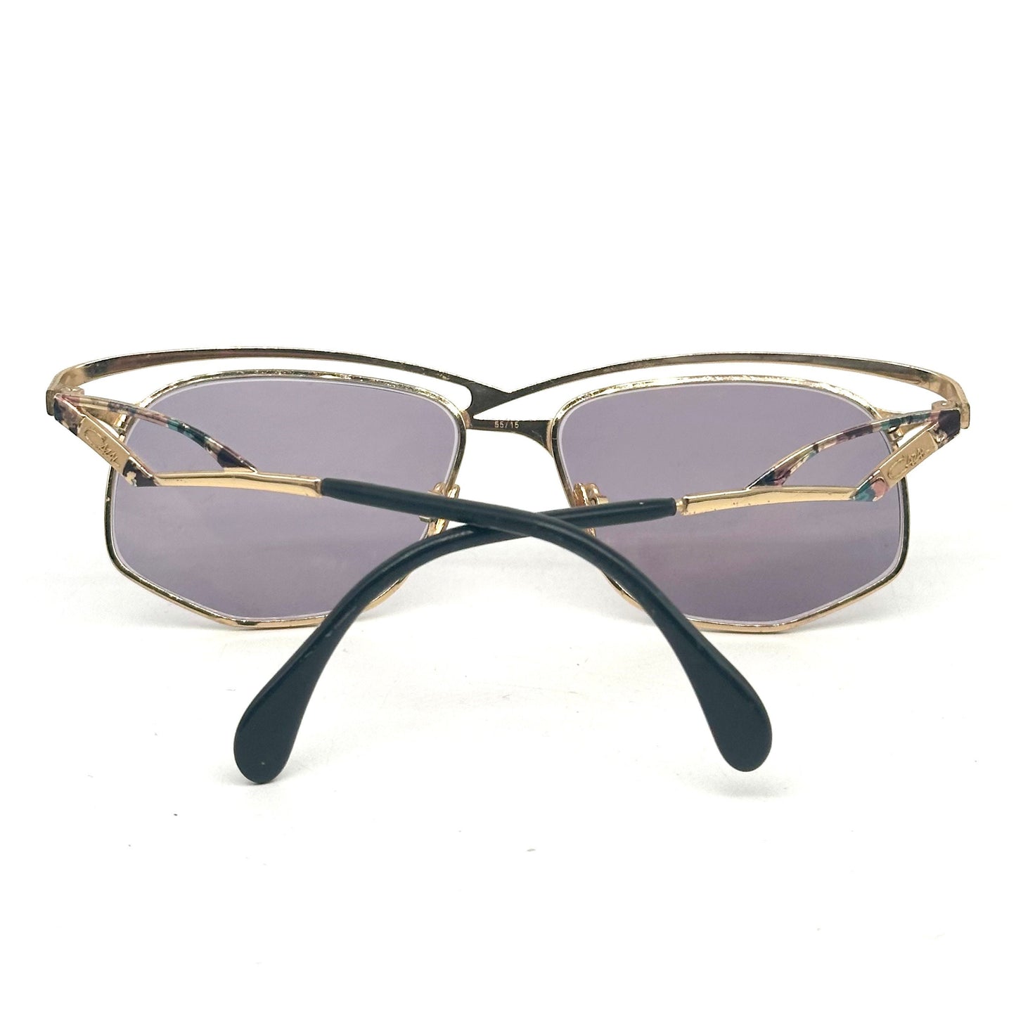 Cazal 255 avant garde golden metal asymmetrical cutoff browline sunglasses made in W Germany, great condition