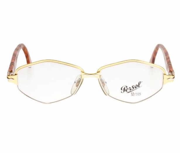 Persol Ratti Athena by Alain Mikli golden hexagonal eyeglasses frames NOS 80s