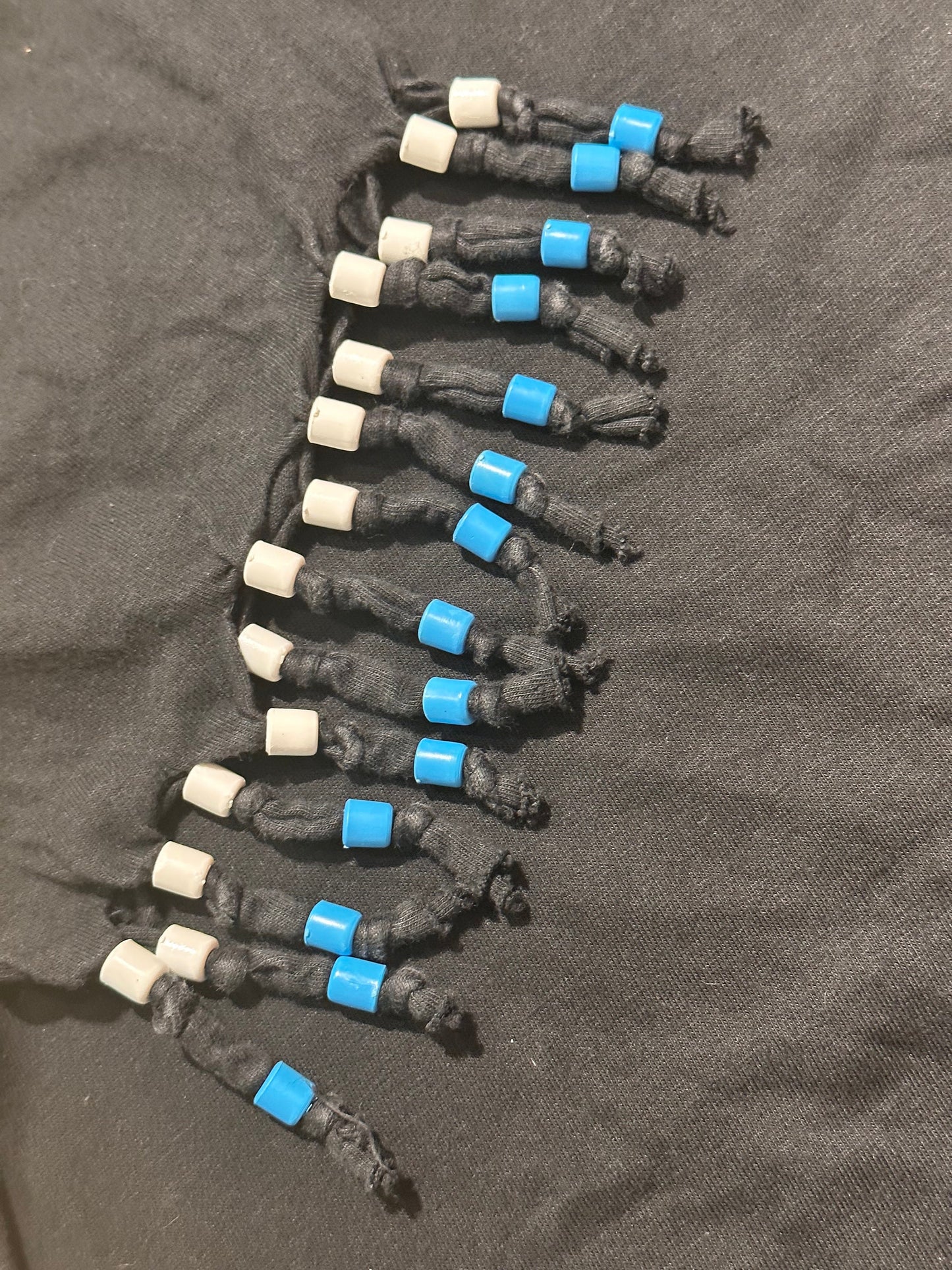 Kenya “land of sunshine” Masai, zebra, Lion & Kilimanjaro” souvenir t-shirt customized by hand beaded fringes, mint