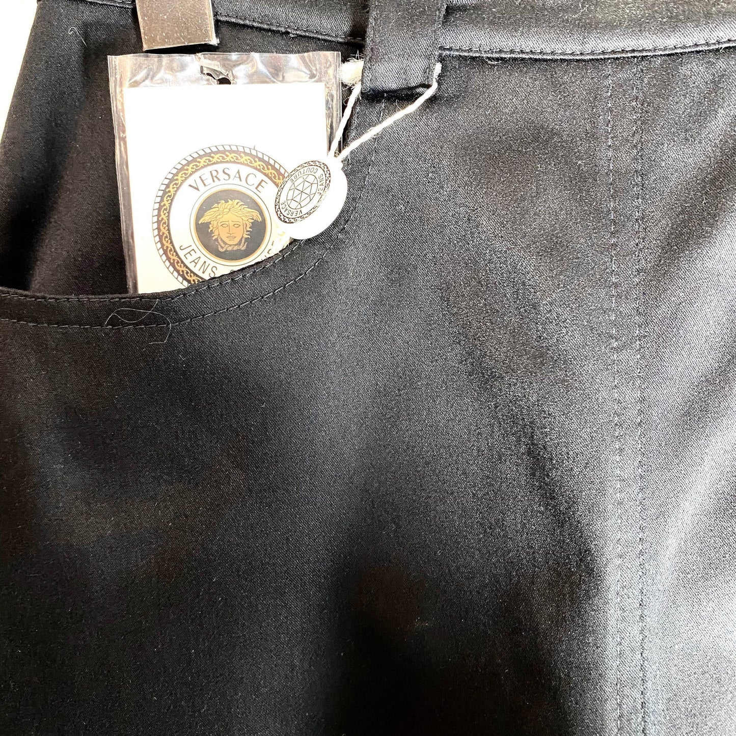 Versace Jeans Couture 90s NWT black cotton/ elasthane skirt, in mint condition sz 26/40