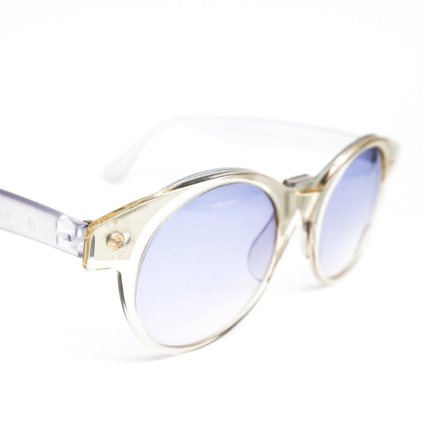 Swatch eyewear round style clear cellulose acetate Sunglasses from the 80s NOS Swiss made