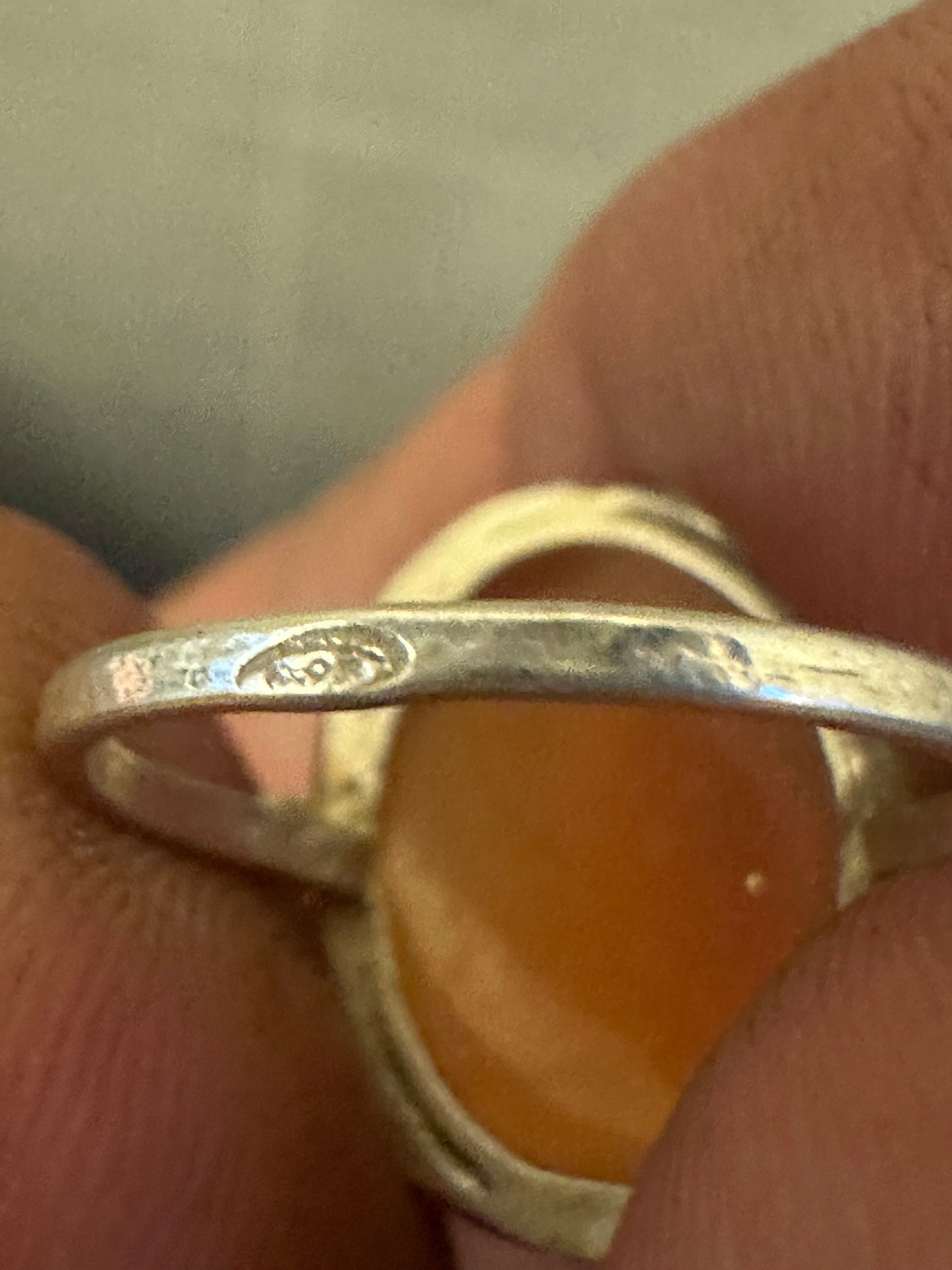 Antique Silver cameo ring w hand carved coral - Shell female figure / Greek Goddess, New from deadsrock