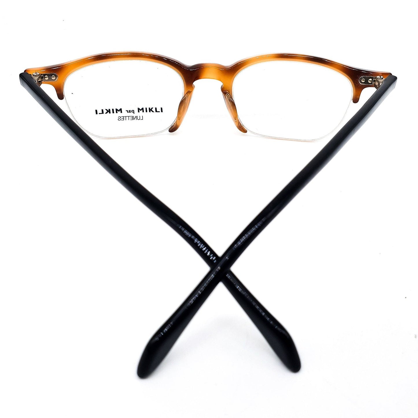 Alain Mikli 6082 squared half rim acetate frames in 3 colorways, NOS 90s France