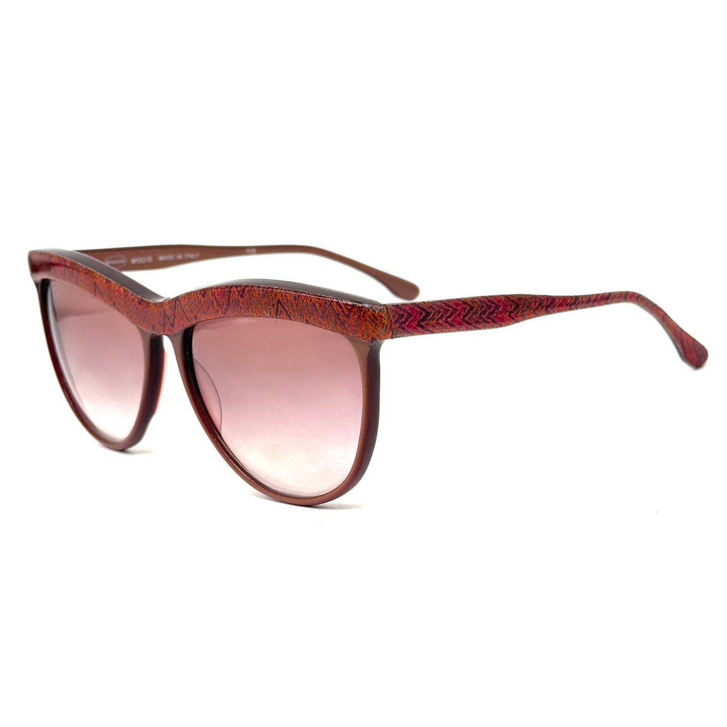 Missoni cateye sunglasses w real knit browline insert, NOS hand made in Italy in the 80s
