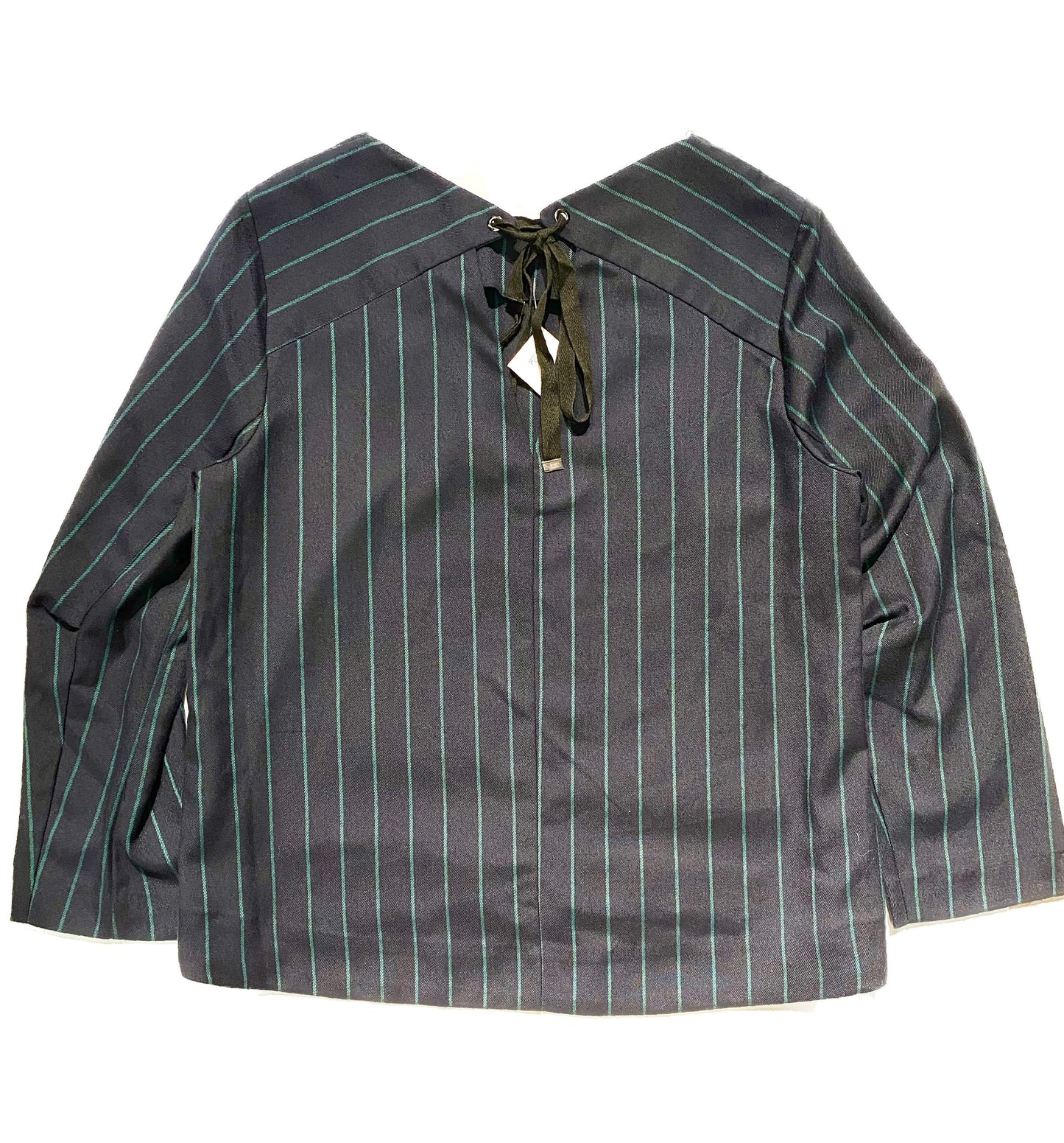 Sailor style jumper by French, navy striped viscose blend, BNWT mint sz L
