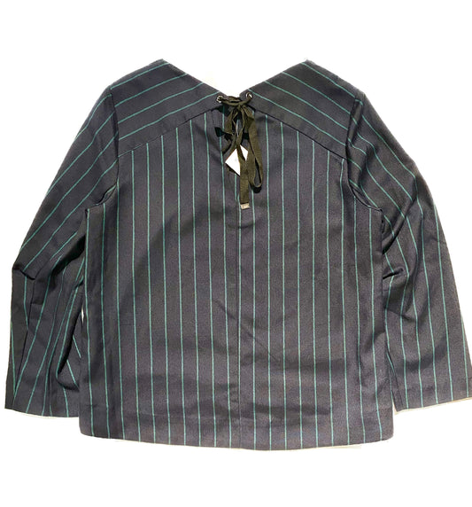 Sailor style jumper by French, navy striped viscose blend, BNWT mint sz L