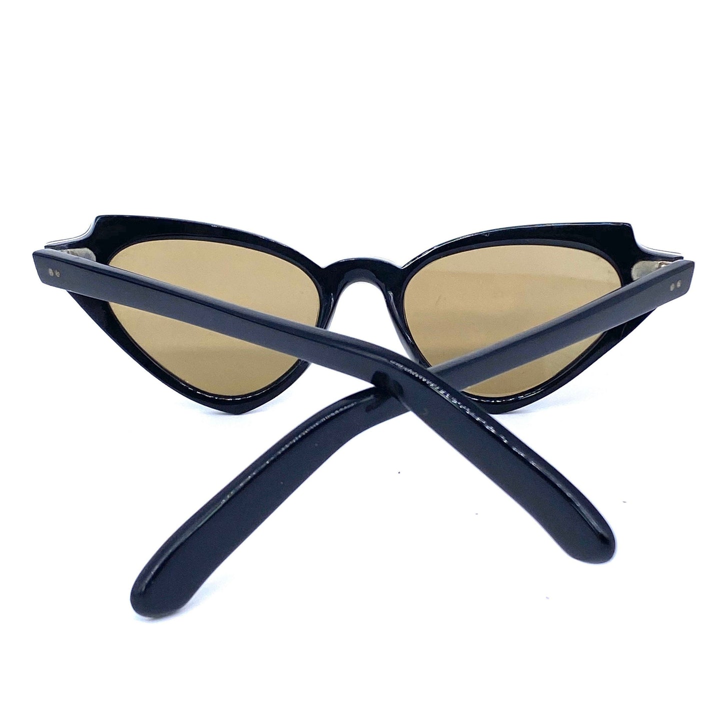 Tigieffe occhiali da sole cateye a strati bianchi neri degli anni '50 fatti a mano in Italia, pin-up rockabilly