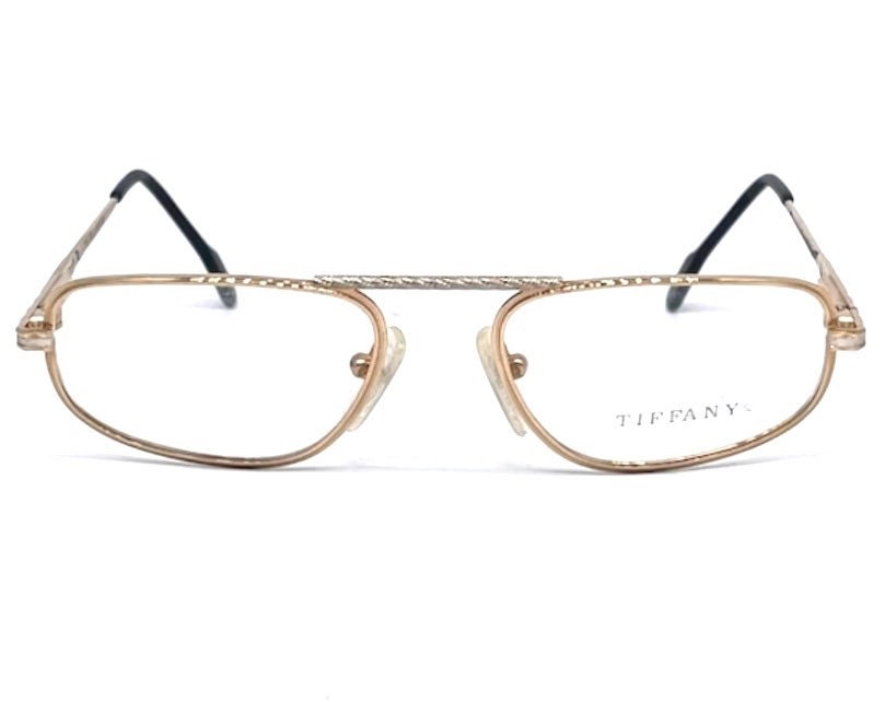 Tiffanys 23K Gold rope design browline demi lune Luxury vintage glasses, supreme piece in NOS condition, 90s.