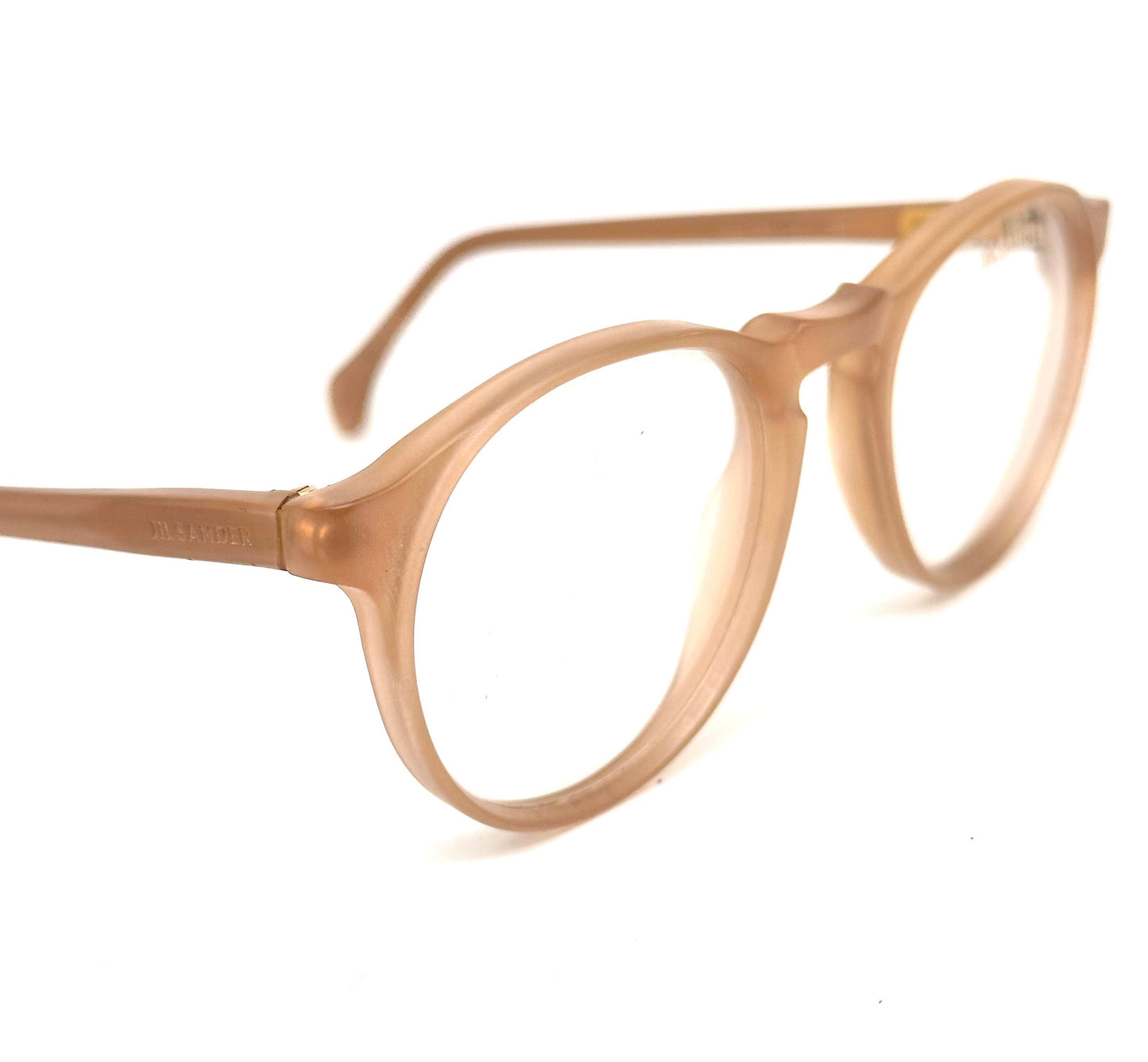 Jil Sander 656 round keyhole Matt peach eyeglasses frames, 1980s NOS mint