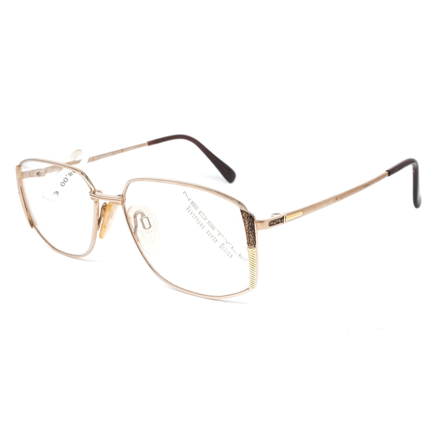 Neostyle 003 335 square golden geeky eyeglasses frames, 1980s NOS France