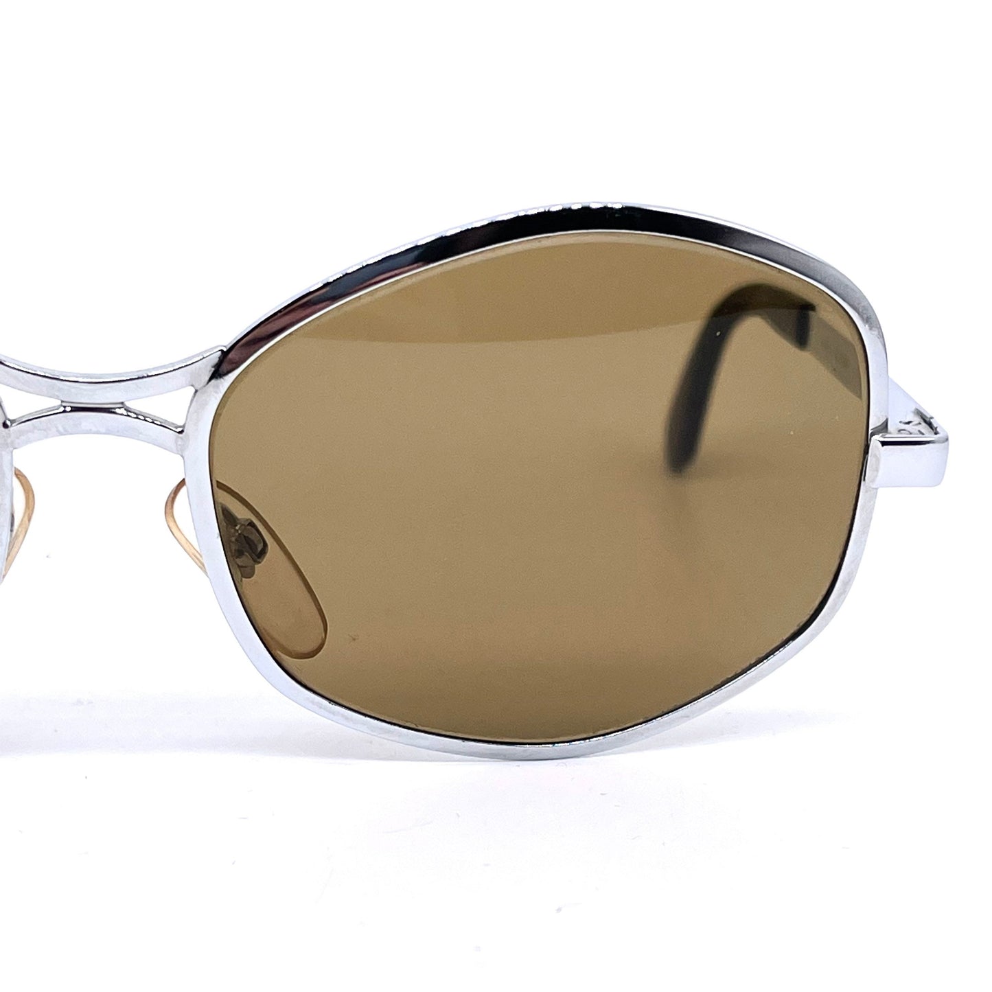 Rodenstock Cervinia 130 Miles Davis’ 70s oversized funky silver metal sunglasses, NOS