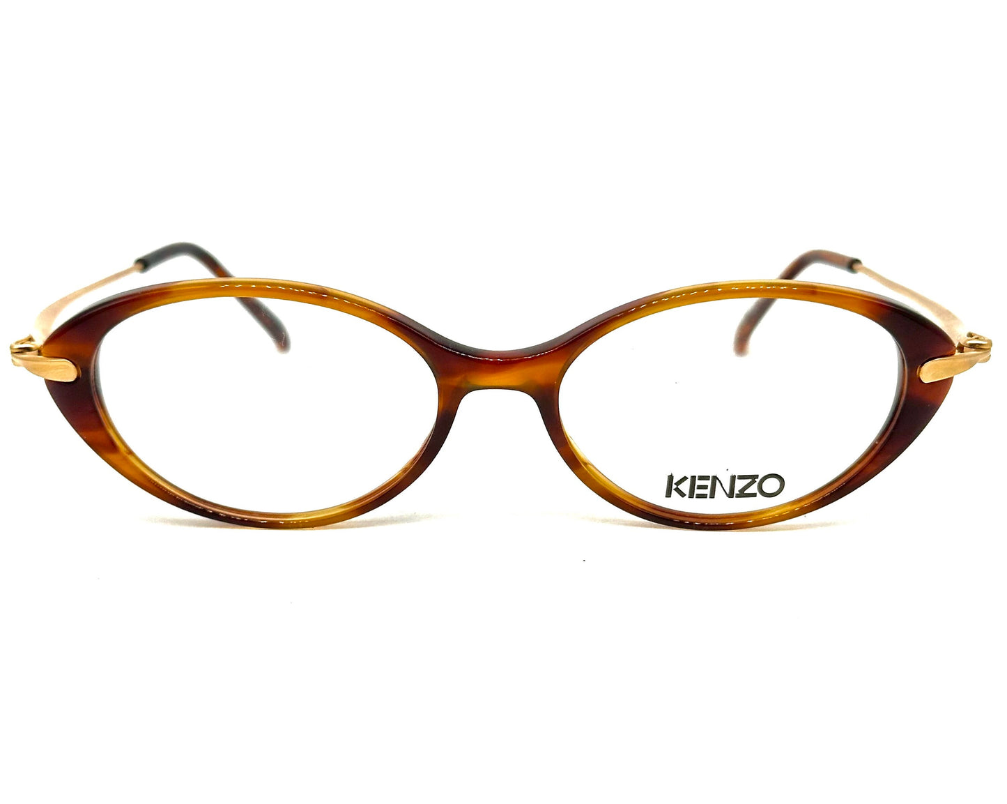 Kenzo k596 DINAH vintage oval brown tortoise cello eyeglasses frames, 80s France
