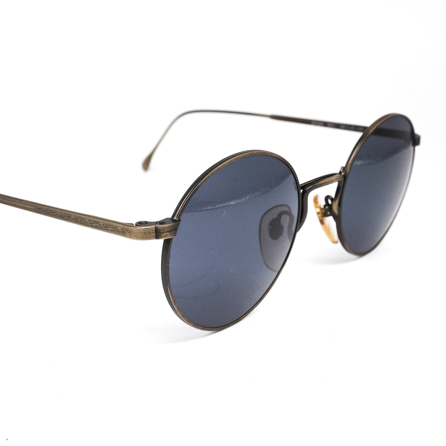 Byblos b520 vintage large  metallic round steampunk sunglasses in bronze metal, NOS 80s Italy