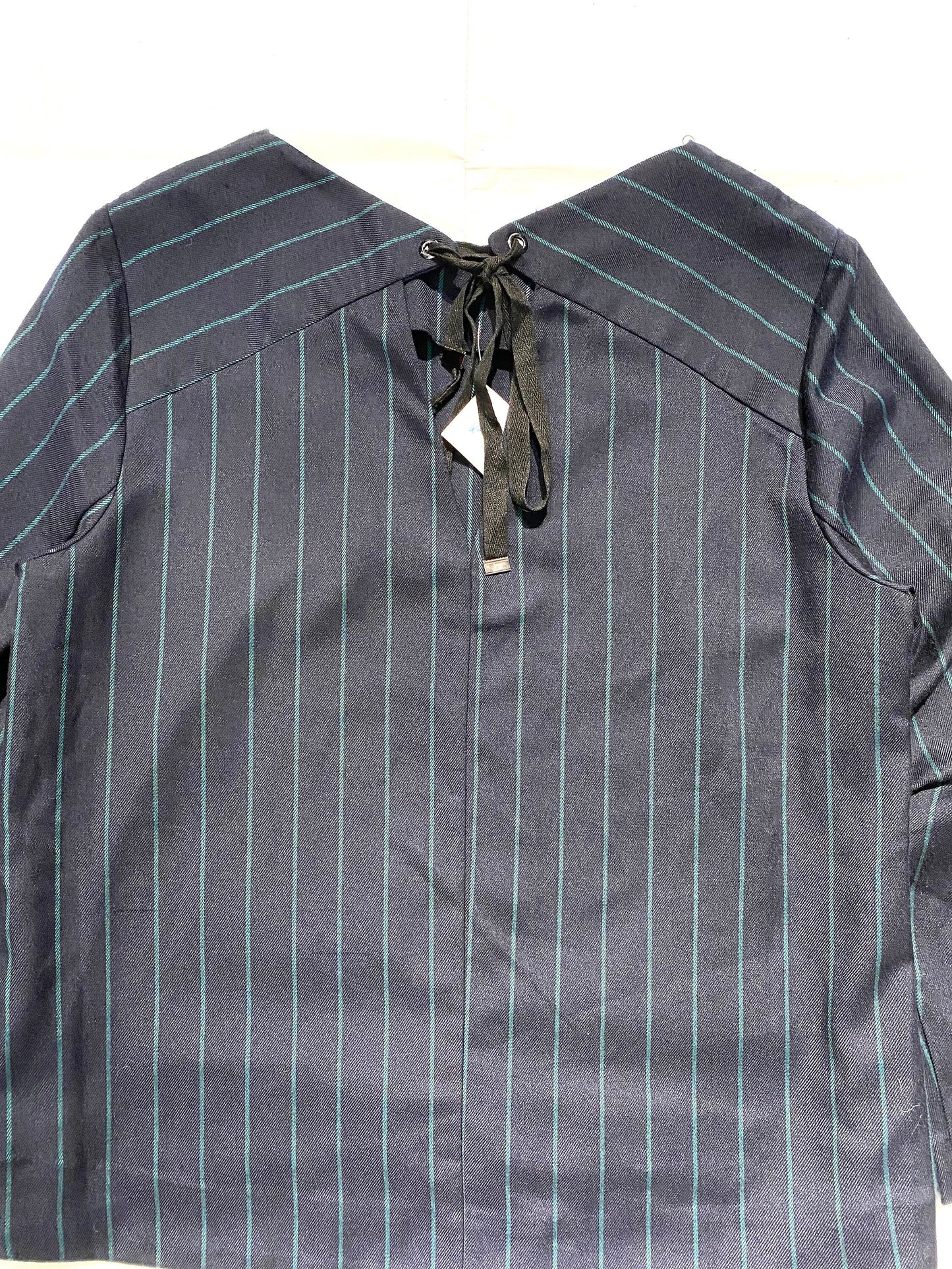 Sailor style jumper by French, navy striped viscose blend, BNWT mint sz L
