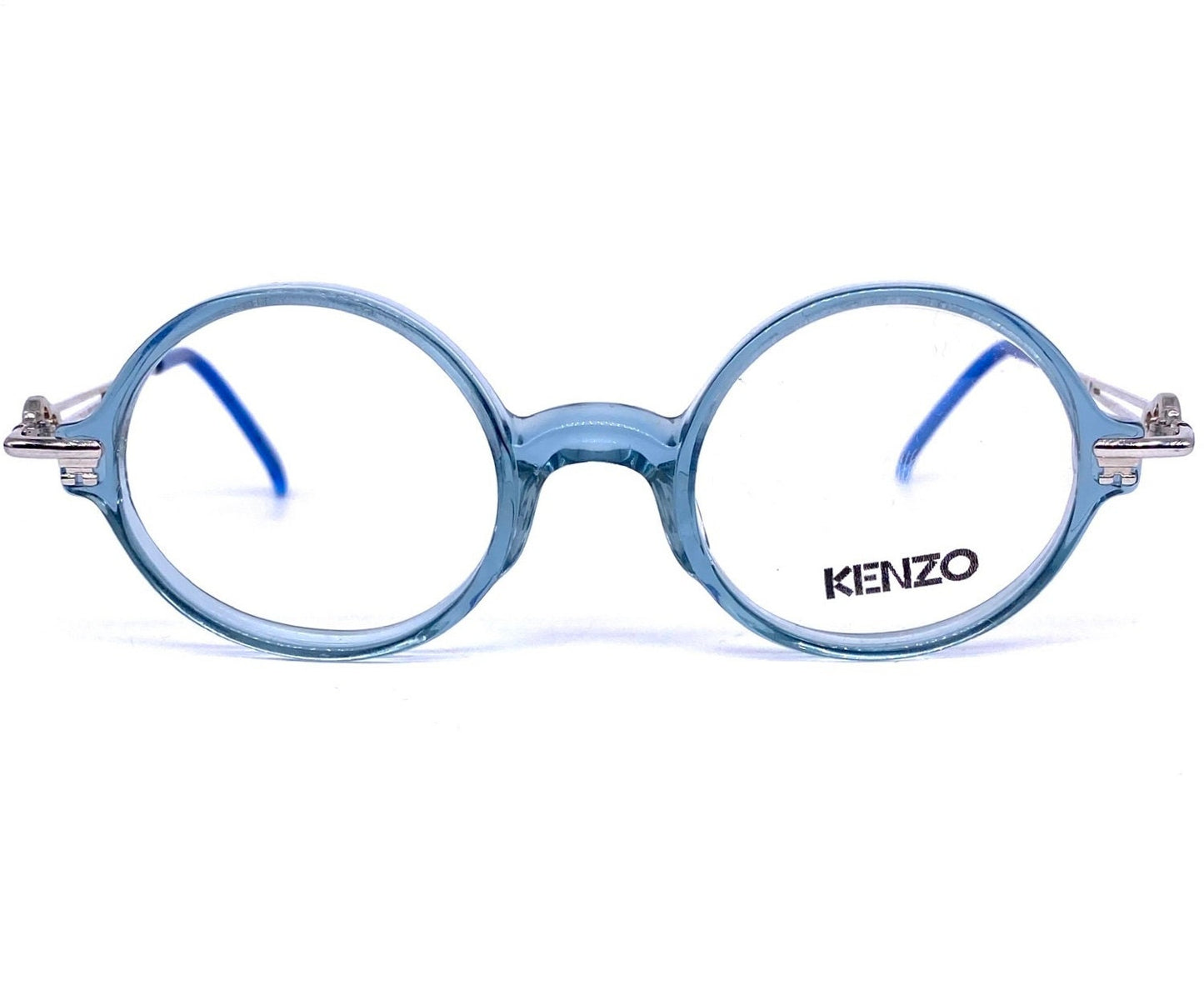 Kenzo Lucia cute round cello eyeglasses frames with key shaped hinges and temples, NOS 80s France