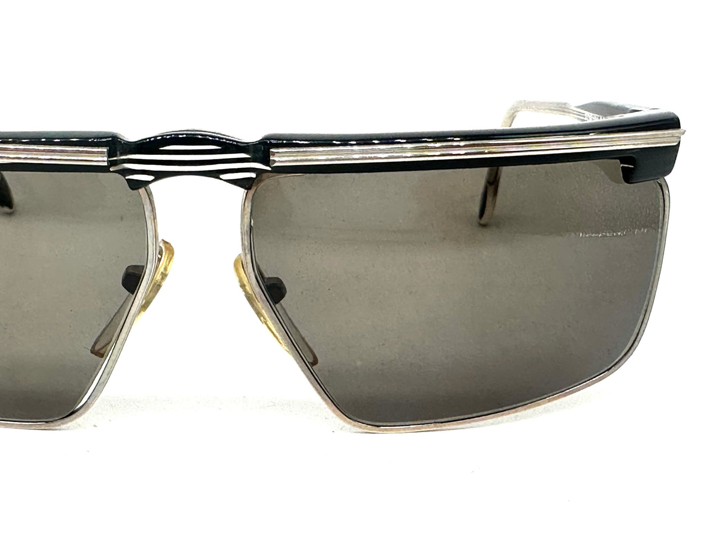 Bright Eyes NY square techie sunglasses w metal rims and acetate structure, NOS 80s; 2 colorways available