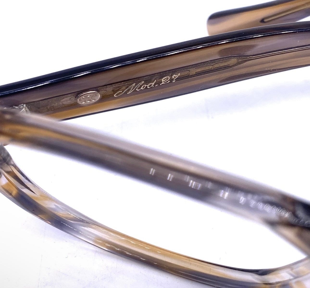 Serge Kirchhofer mod27 Smokey grey double bridge aviator glasses, NOS 70s Austria