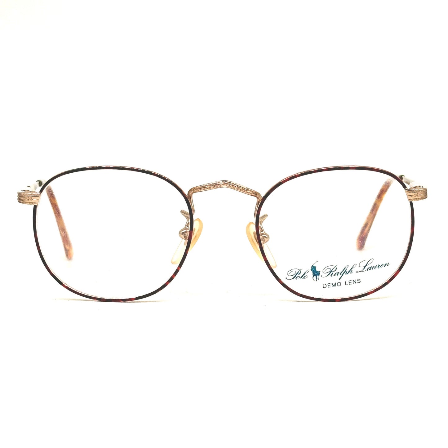Ralph Lauren polo classic 33/N deco style Golden metal frames w tortoise details, NOS 80s