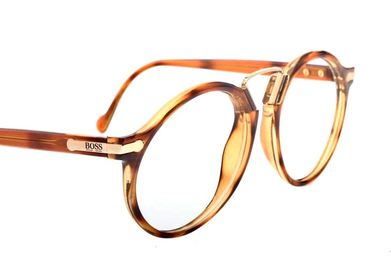 Hugo Boss round tortoise eyeglasses frames made in Germany by Carrera, 80s NOS