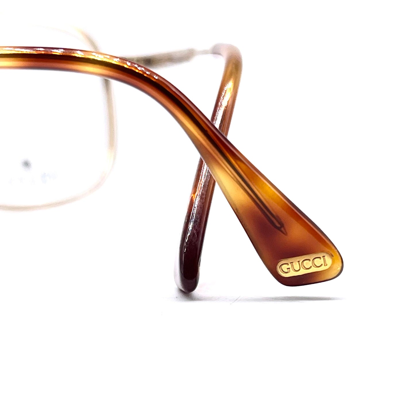 Gucci 1225 classy squared gold plated eyeglasses NOS 80s