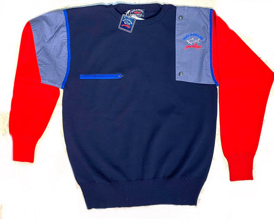Paul&Shark Yachting BNWT navy wool sailor style jumper w pocket, mint