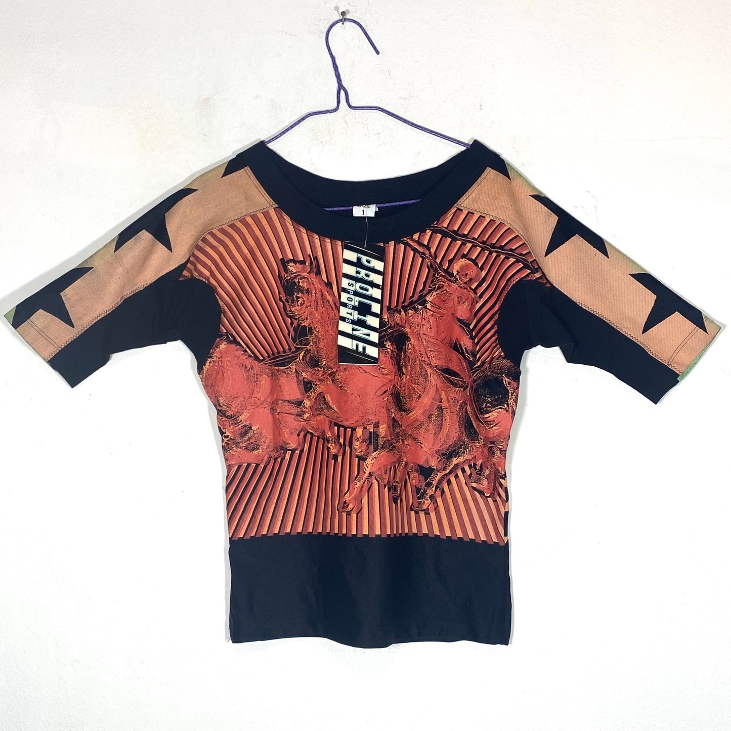 Proline By Jet Set melange short sleeved sweatshirt, bodybuilder print