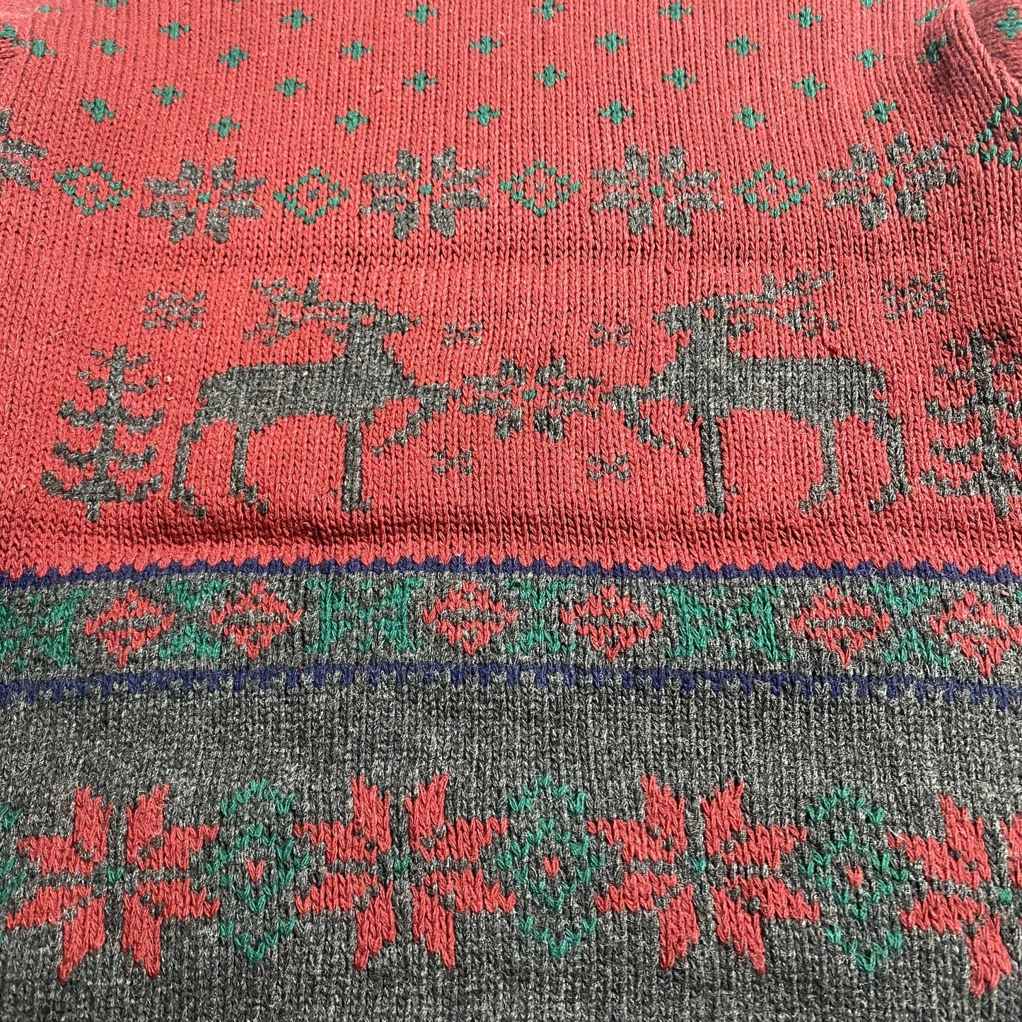 Roberto Collina burgundy wool knitted Christmas sweater, deers & snowflakes, 90s NOS with tags