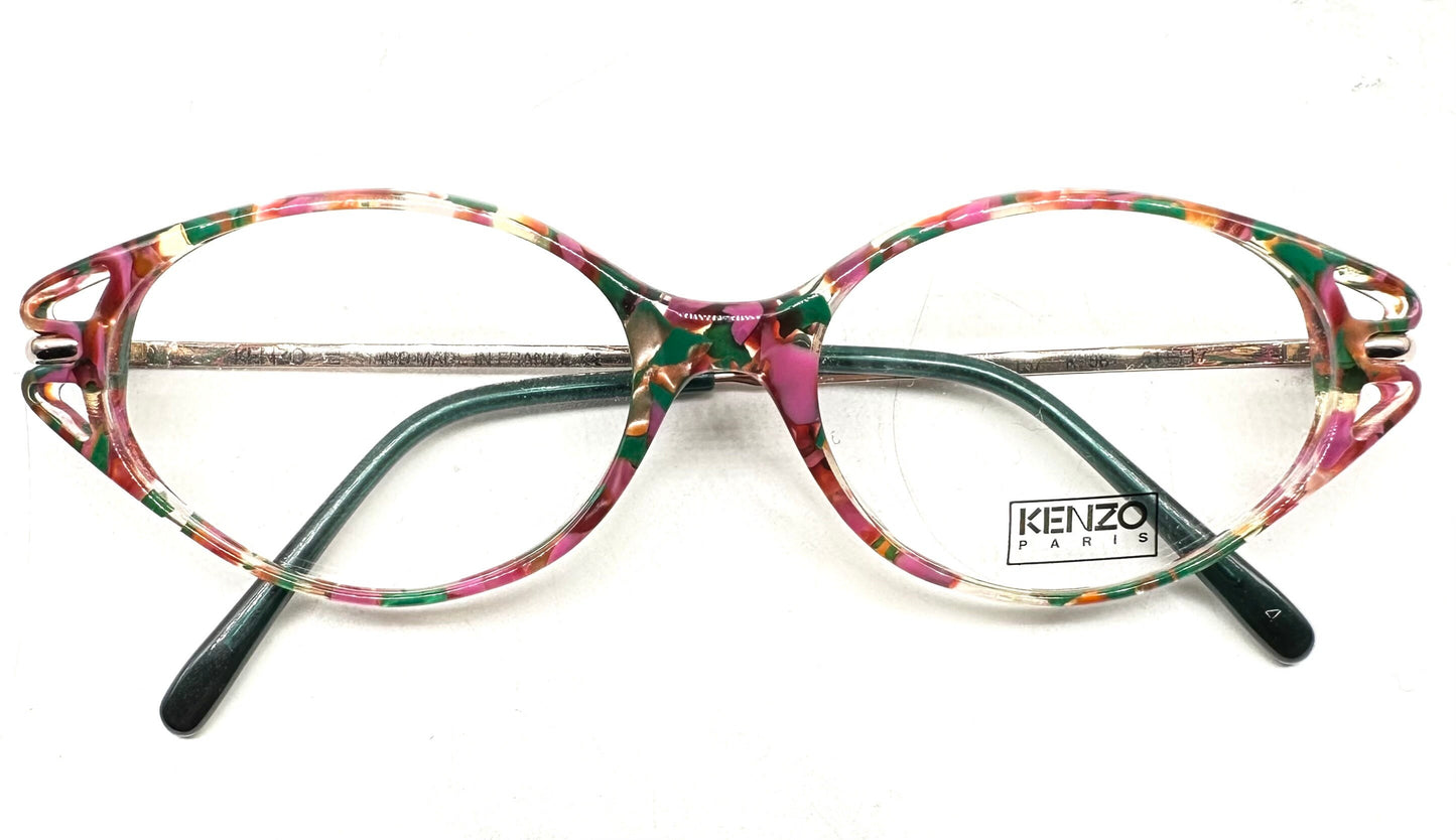 Kenzo Pompei K157 eyeglasses frames in a colorful speckled cello,80s hand made France