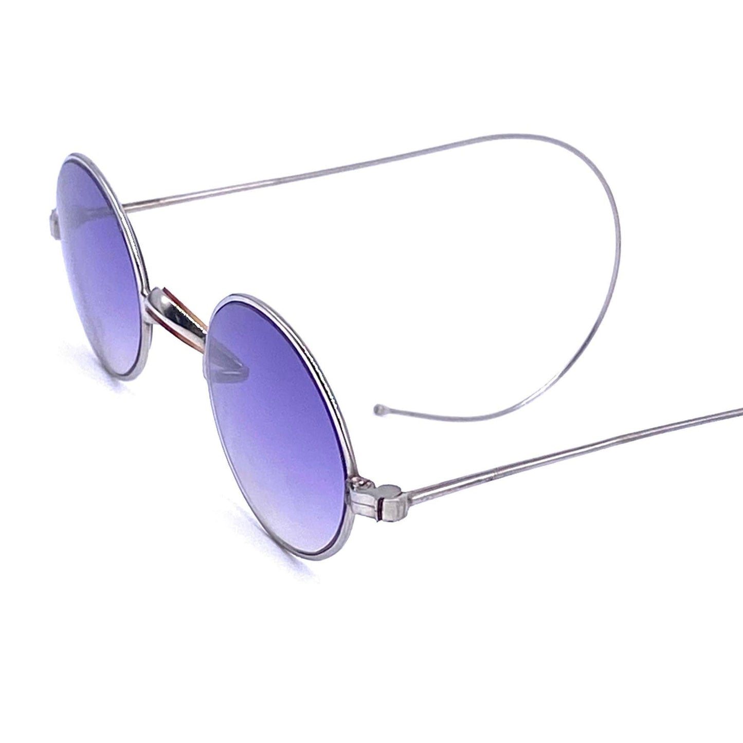 Antique late 19th century oval metal sunglasses, Victorian style, NOS 4 colors