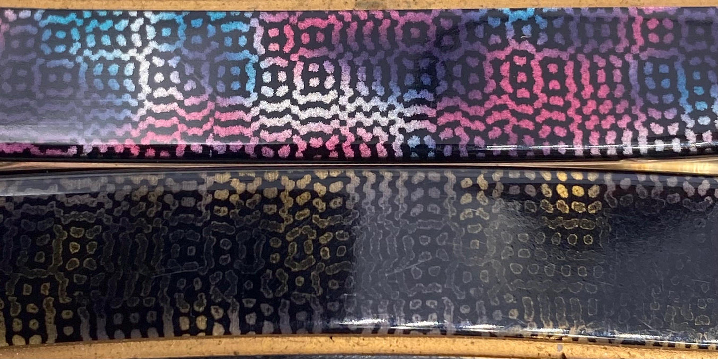 Premier Paris squared butterfly oversized sunglasses w/ glitched pixel art texture in 2 colorways, NOS 80s France