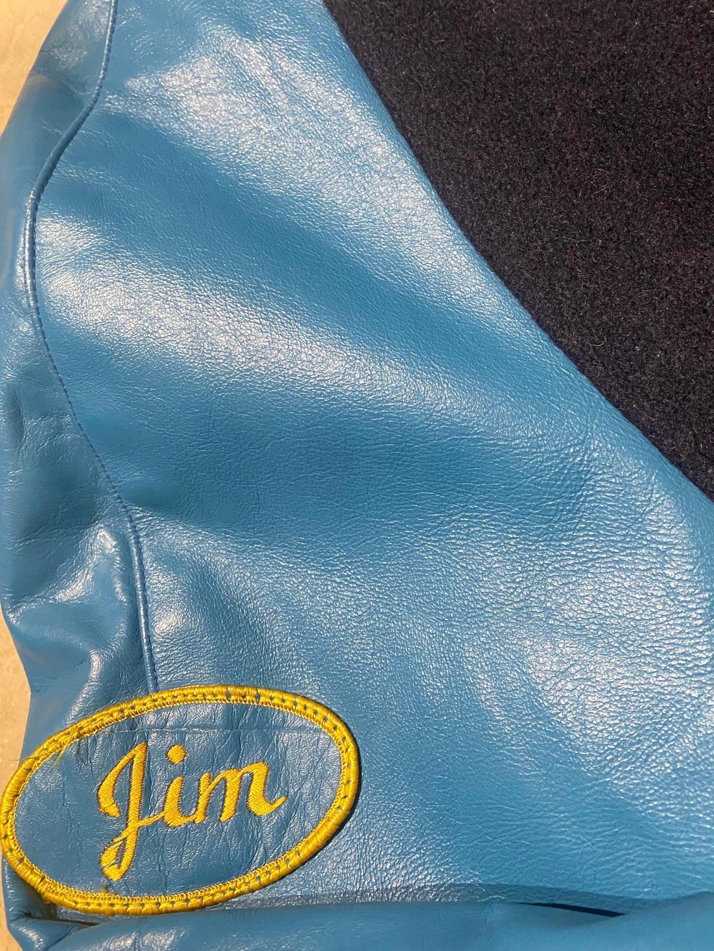 Blue tones Wool-Leather varsity jacket Joe - Dock Workers Vancouver, 1990s mint condition