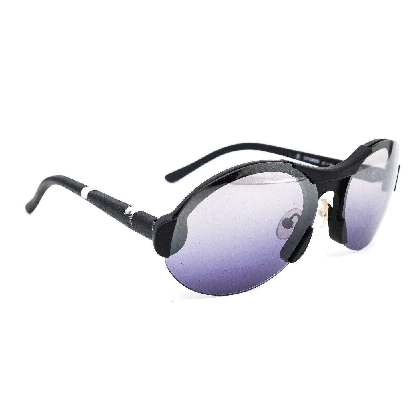Gianfranco Ferre GF59608 classic black round sunglasses built in pure matt magnesium, 1980s NOS Italy