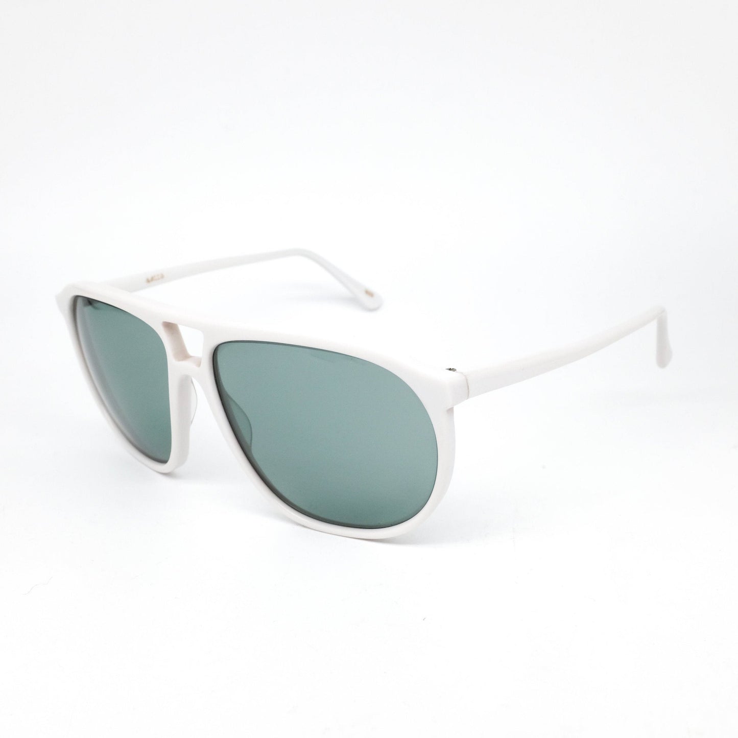 Lozza Zilo Sport white cello aviator sunglasses w crystal lenses, 1970’s  NOS Italy