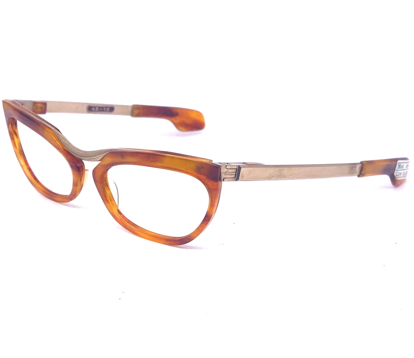 Classy black pin up/ diva cateye eyeglasses frames adorned w/ rhinestones, 50s NOS