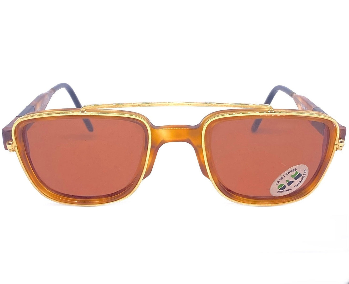 Maria Rosa De Carlo square dbl rim tortoise gold sunglasses hand made in Italy