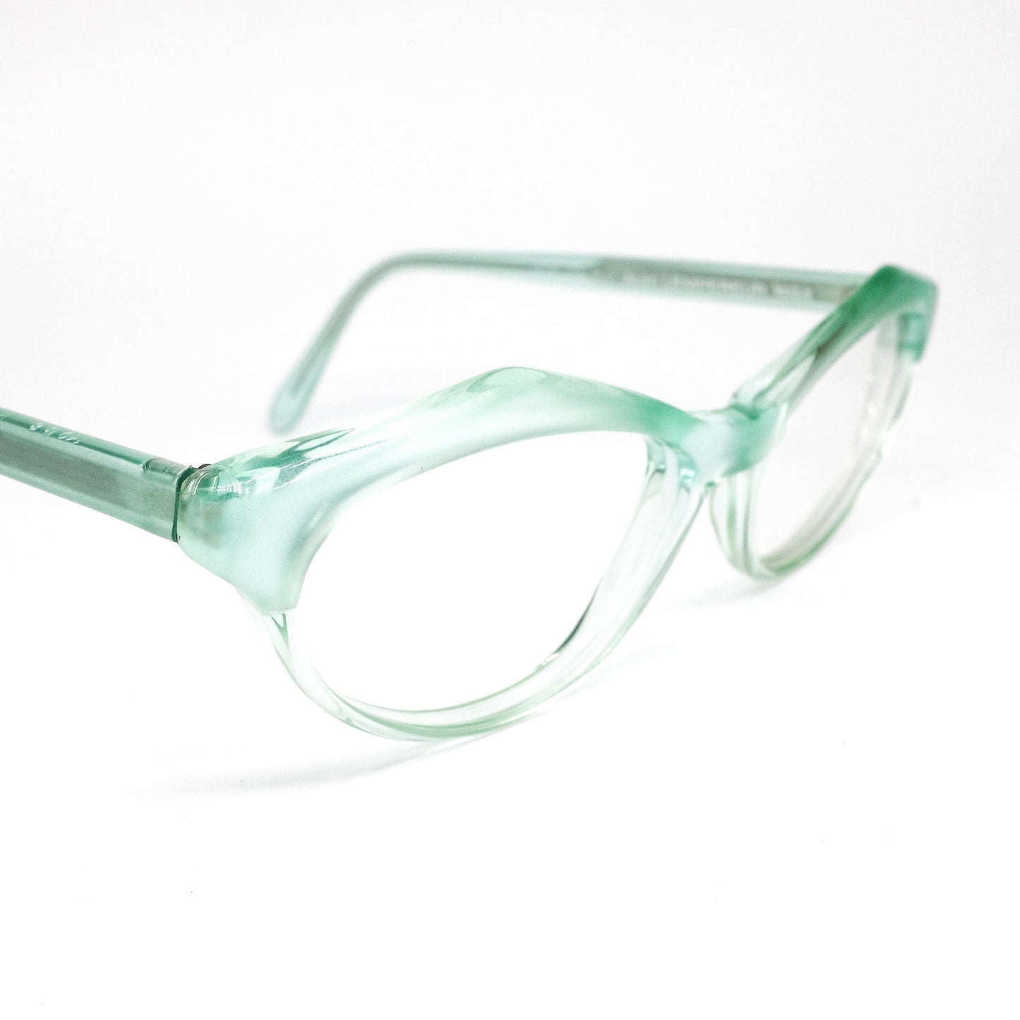Michel Klein for Lempereur light cyan translucent Matt eyeglasses frames, NOS 1980s Made in France