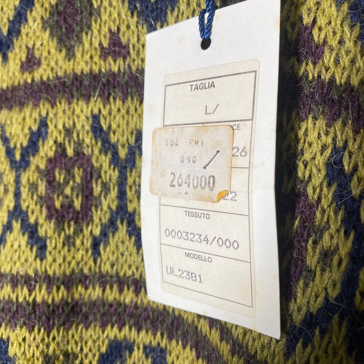 Jumaka 90s knitted alpaca/wool blend geometrical jumper made in Italy, new with tags