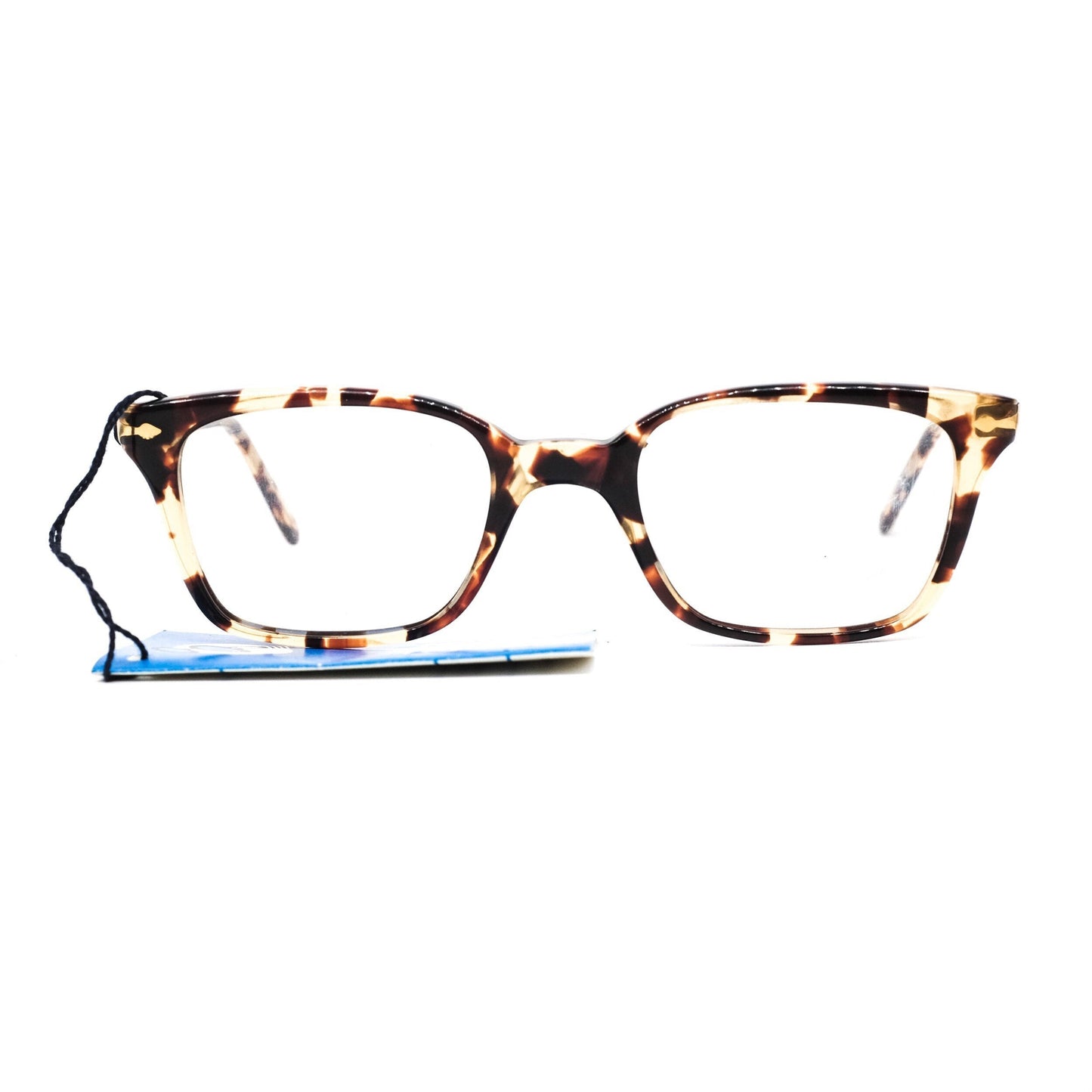 Persol Ratti classy Demi amber square geek eyeglasses frames, NOS 80s Italy