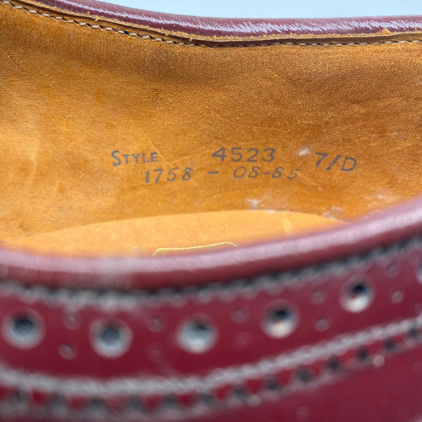 Grenson Royal Windsor NOS burgundy brogues church style UK handmade leather shoes size 7