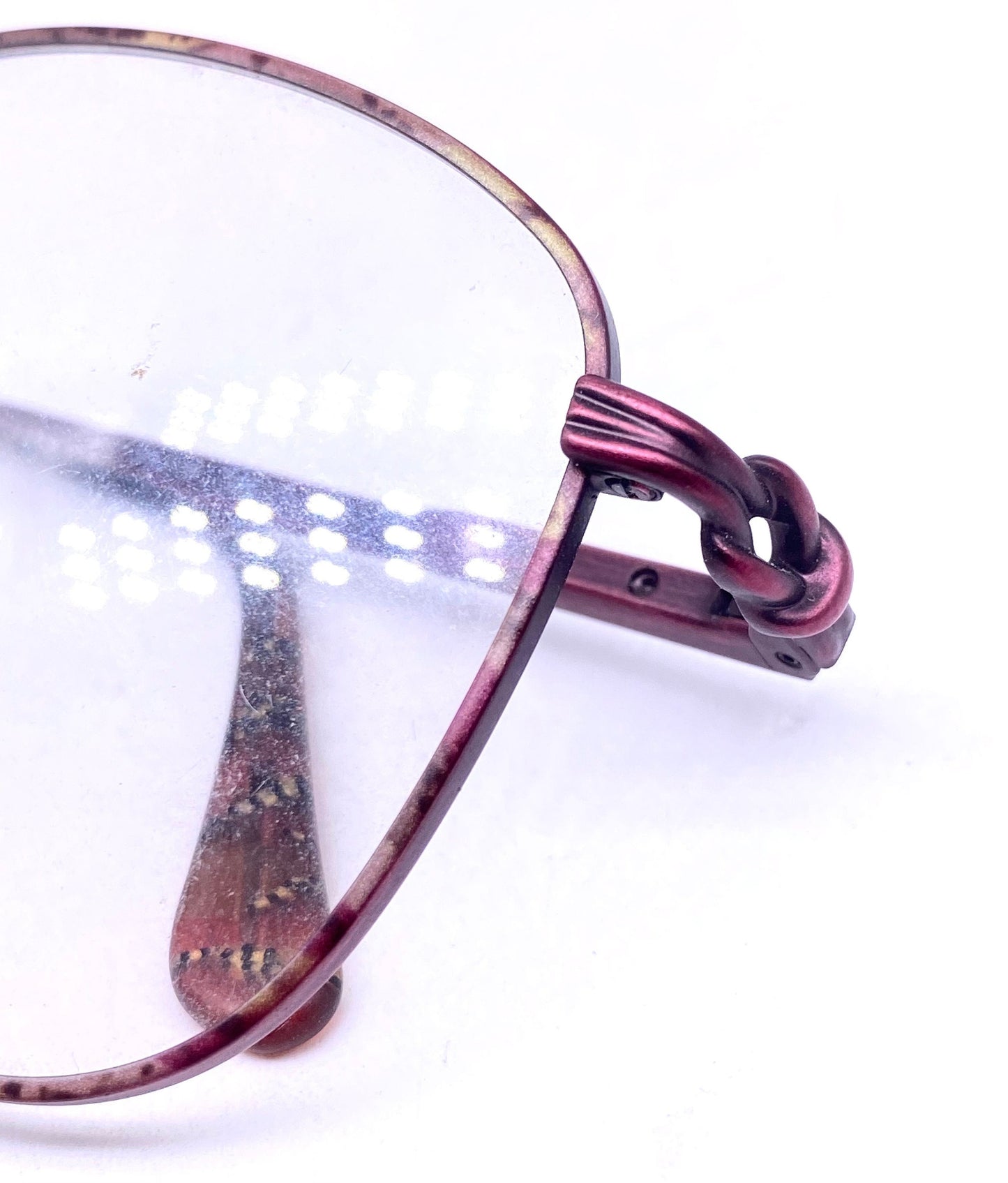 Gucci gg2299 dark purple metallic round square eyeglasses frames, 90s NOS made in Italy