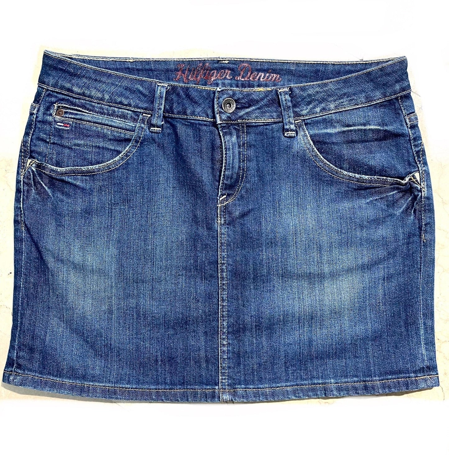 Tommy Hilfiger Rosie mini denim skirt sz L, mint