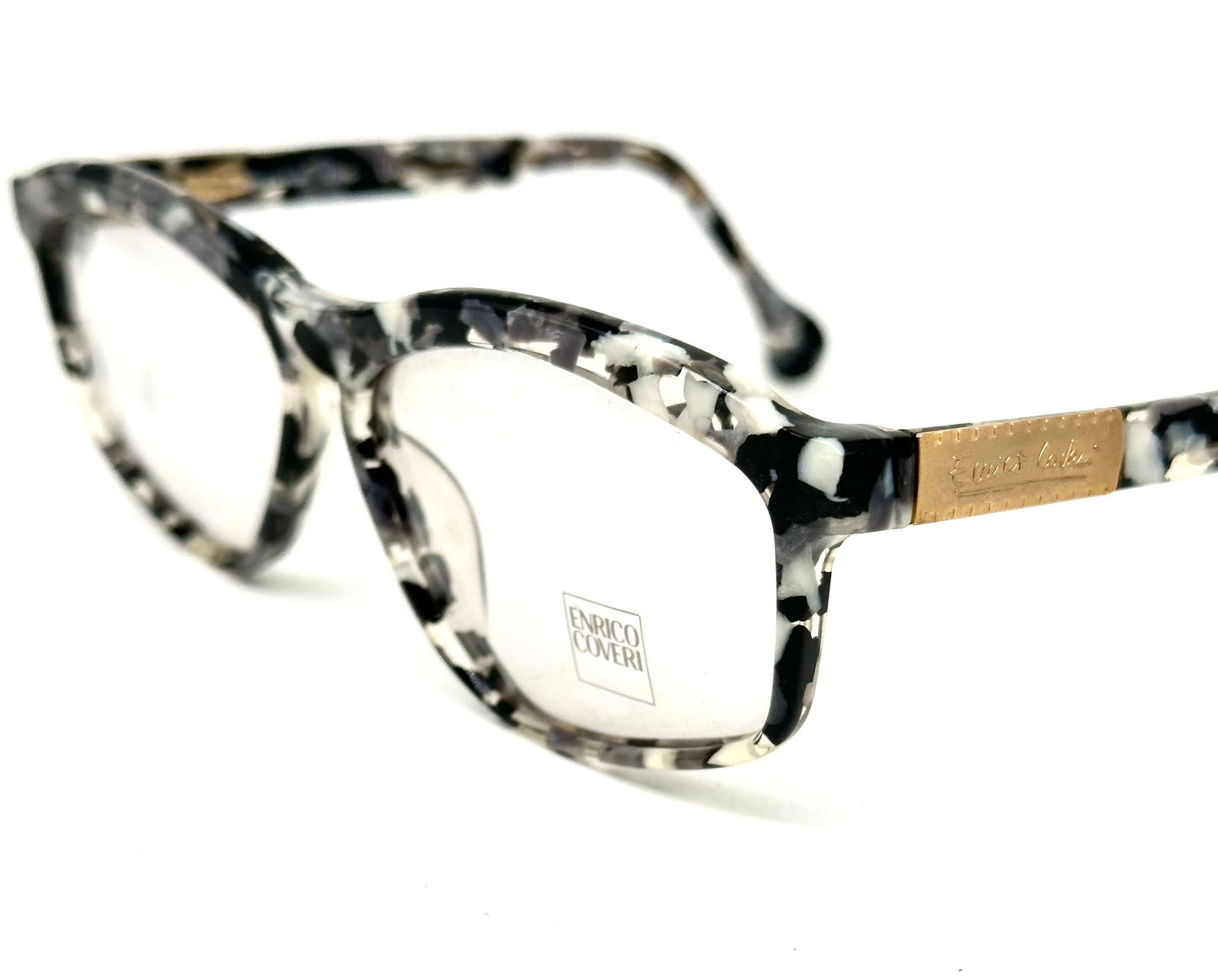 Enrico Coveri 100 Grey marbled cateye eyeglasses/sunglasses frames, 1990s NOS Italy